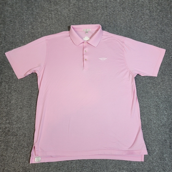 Peter Millar Polo Shirt Mens XL Pink Cotton Embroidered Crown Logo Golf Casual . - Picture 1 of 8